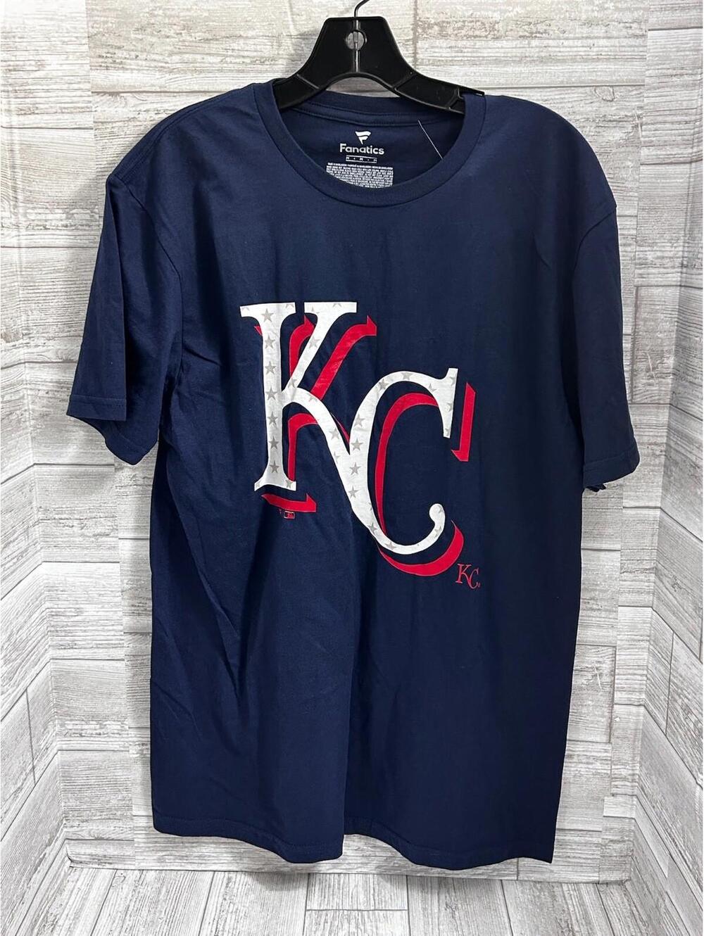 Fanatics Kansas City Royals KC Logo Navy T-Shirt Mens Size Medium NWT MLB